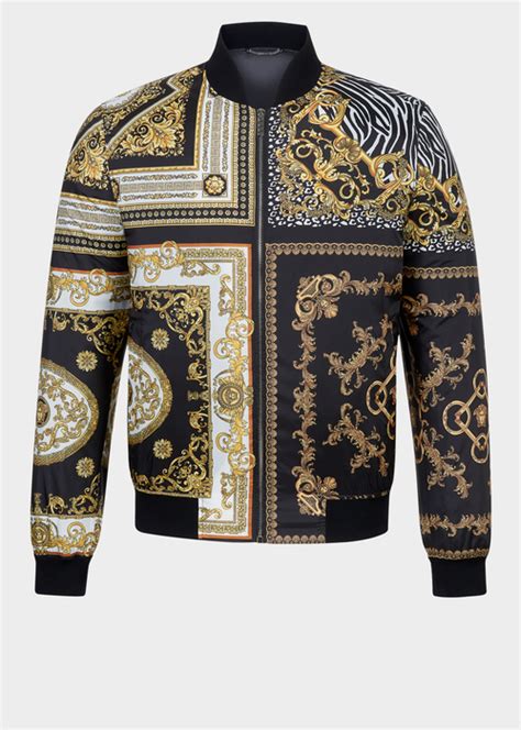 versace signature 17 printed bomber|Men's Versace Bomber Jackets .